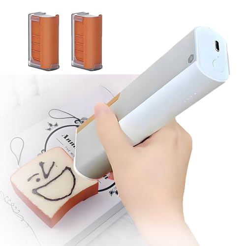 EpyGnom Impresora Portátil de Café Impresora de Inyección de Tinta Comestible Portátil Impresora de Alimentos para Logotipos Patrones para Pasteles Galletas Pan Macarrones Chocolate Coffee+Red