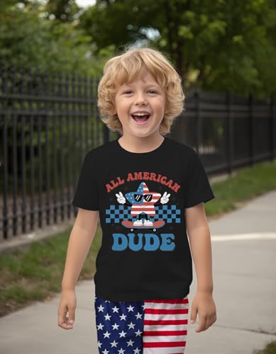 Image of Mrocioa Toddler Boy Summer Clothes 4th of July T Shirt American Flag Shorts Set Girl Stars Stripes Outfit