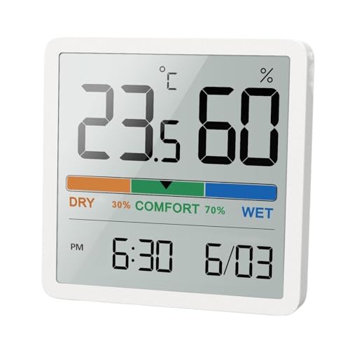 温湿度計 LCD デジタル湿度計 室内温度計 湿度計 ホームオフィス デスクトップテーブルモニター 温度湿度計 使いやすさ(5253W)