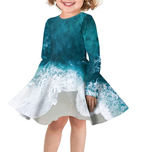 Vestido largo casual de manga larga para niña miniatura 2