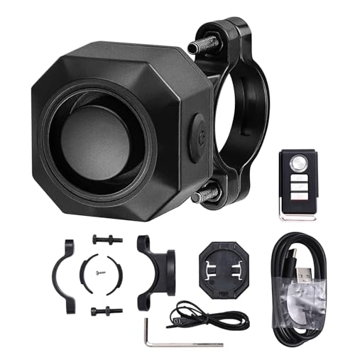 Alarma para Bicicleta con función antirrobo | de Seguridad para Ciclismo con Detector de Movimiento Resistente al Agua y Mando a Distancia, Alarma antirrobo, para Scooter Moto y Remolque