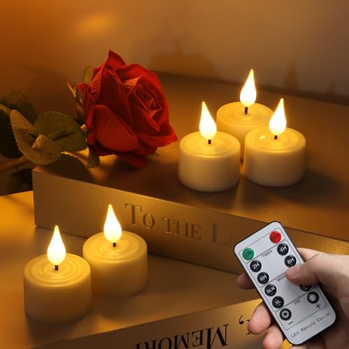 Velas de té recargables con batería y luces LED realistas para el hogar 2