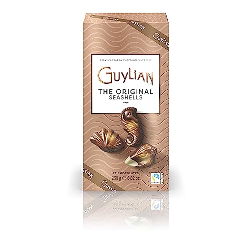 Guylian Bombones de Chocolate Belga, Bombón de Praliné 65%, Chocolate en forma de Frutos de Mar, con un Diseño para Ocasiones Especiales, 22 Unidades por Envase, 250 g