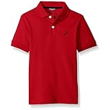 Nautica Boys' Short Sleeve Solid Pique Polo Shirt