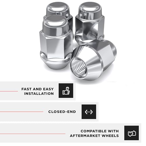 White Knight 1704S-4 Chrome 1/2"-20 Bulge Acorn Lug Nut, 4 Pack