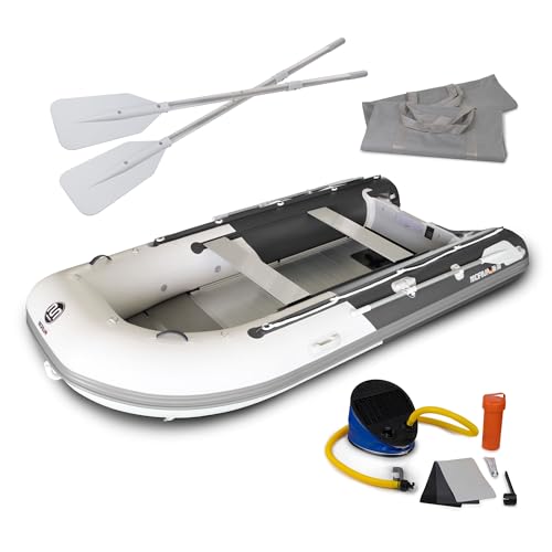 DA-360 Aufblasbares Schlauchboot, 360 cm grau - dunkelgrau, Aluminiumboden, inkl. Zubehör, Angelboot, Paddelboot, Motorboot Kategorie C DA-360 Aufblasbares Schlauchboot, 360 cm grau - dunkelgrau, Aluminiumboden, inkl. Zubehör, Angelboot, Paddelboot, Motorboot Kategorie C