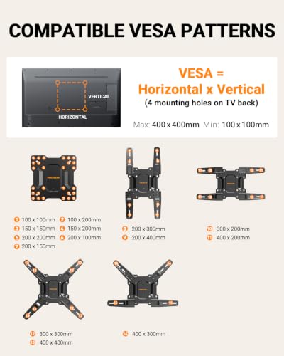Image of Perlegear TV Wall Mount with LED Lights for 28-65 Inch TVs up to 82 lbs