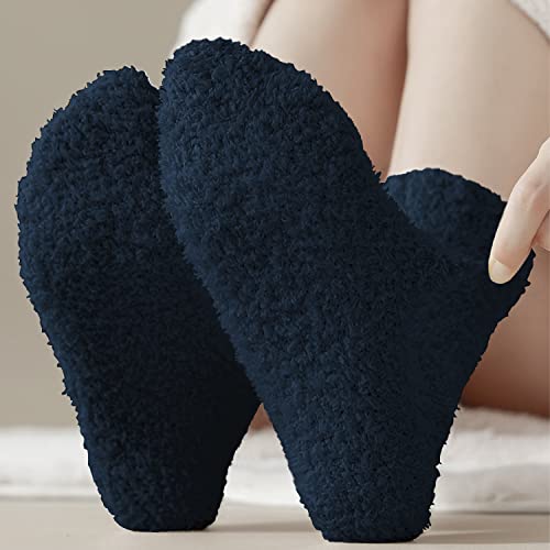 Jolbndcv 8 Pairs Womens Fuzzy Socks Soft Warm Cute Microfiber Cozy Fleece Fluffy Slipper Winter Plush Crew Sleeping Socks For Women #TOP5