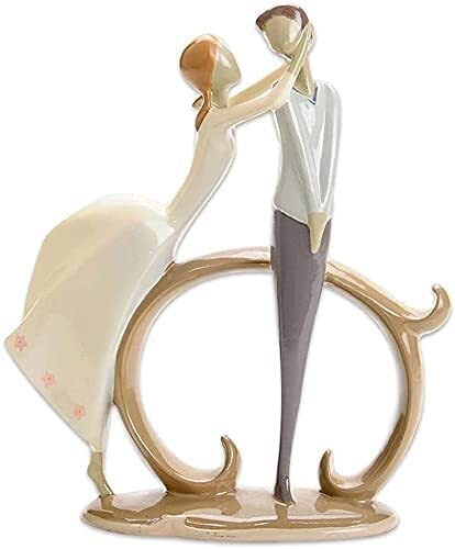 Sculpture Artisanale Sculpture Figurine Couple Statue de résine Abstrait Amants romantiques LA TÉLÉ Cabinet Bureau Basse Table Basse Ornement Artwork Cadeau Décor sculpté à la main ( Color : A )