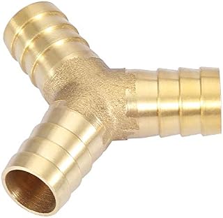 Hilitand Brass Y 3-Way Barbed Connector T Hose Connector for Joiner Fitting Air Water Gas 6/8/10/12/14/16mm (16mm 1pcs)