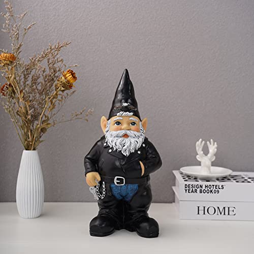 Jy.cozy Large Garden Gnomes Statue,Big Biker Gnomes In Leather Jacket,Funny Knomes For Yard Decor,Outdoor Dwarfs Sculptures For Patio Lawn Decorations,Gift For Gnome Lovers #TOP1