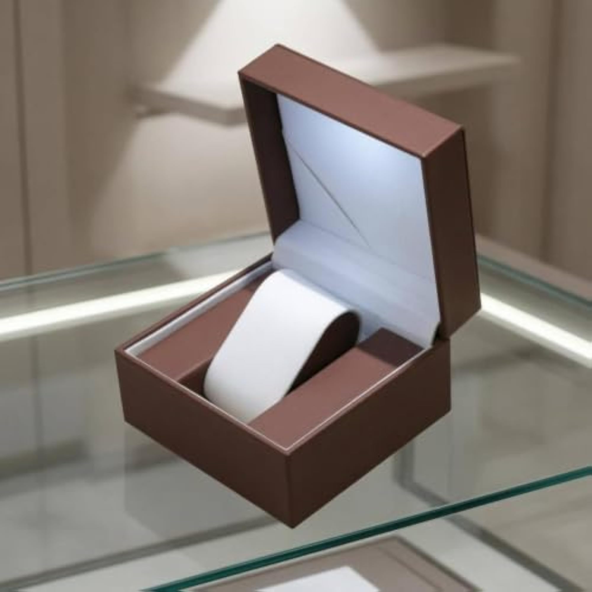 BNF® Lambskin Texture Hinged-Lid Watch Box