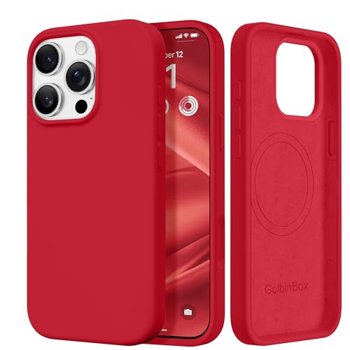 Image of GolbinBox Magnetic for iPhone 16 Pro Case, Silicone Cover, Red