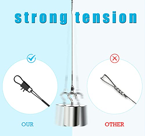 Foto von GIAK Stahlvorfächer Edelstahl Vorfacher mIt Karabinerhaken und Edelstahlwirbel 72 Pcs 15/20/25 cm Jeder 24Pcs Für Raubfische, Hidden Hauptschnur