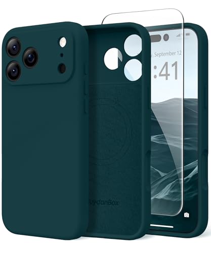 SuydanBox Magnetic for iPhone 17 Pro Max Case, Compatible with MagSafe, [Full Camera Protection][Screen Protector] Silicone Shockproof Protective Phone Case for iPhone 17 Pro Max 6.9', Deep Blue