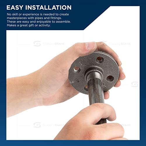 SupplyGiant-12-x-1-Inch-Black-Steel-Pipe-10-Pack-Heavy-Duty-Industrial-Malleable-Iron-Pipes-Pre-Cut-Threaded-Close-Nipple-Great-For-All-DIY-Furniture-And-Black-Pipe-Shelving