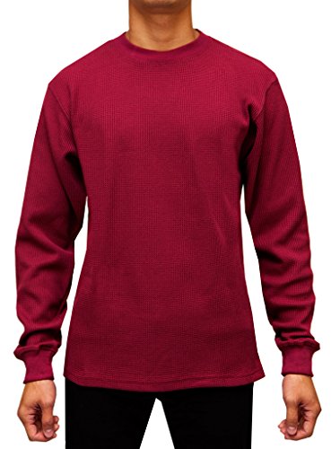 Access Men's Heavyweight Long Sleeve Thermal Crew Neck Top Burgundy 5X