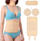 4-teiliges Castor Oil Pack Kit, Rizinusöl-Kompressionspackungsset aus Bio-Baumwolle mit verstellbaren Pads für Frauen und Männer zur Leberentgiftung, für Bauch, Hals und Brust