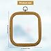 Square Embroidery Hoop, 6.5 Inch Resin Cross Stitch Hoop Punch Needle Hoop Embroidery Frame for Display Quilt Hanging Craft (Imitation Wood)
