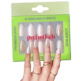 PaintLab Press-On Nails Manicure Kit, Sparkling Dreams, 30-Piece Set, Long-Lasting Fake Nails with Glue, File, Prep Pad & Cuticle Stick