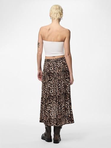 PIECES Damen Pctala Wrap Skirt Noos Bc, Indian Tan/AOP:Leo, S – Ansicht 5