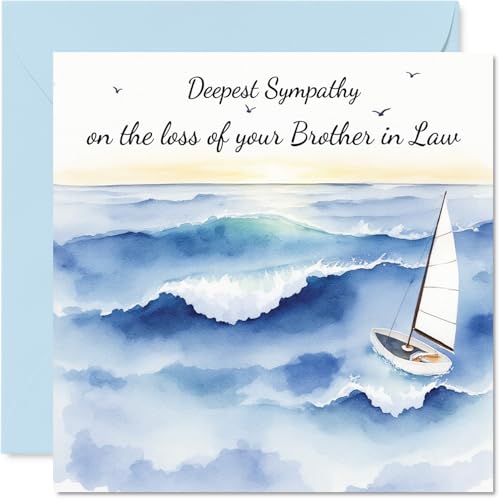 Tarjeta de condolencias por pérdida de cuñado, vela al atardecer, tarjetas de duelo para adultos, 145 mm, tarjetas de felicitación de condolencias pensando en ti