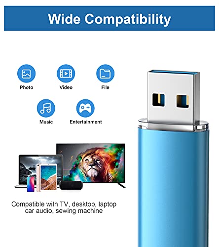 Topesel 128Gb Usb 3.0 Flash Drive High Speed 128G Thumb Drive Memory Stick Jump Drive 128G Usb Drive Zip Drive For Pc Laptops, Tablets, Tvs, Car Audio(Blue) #TOP2