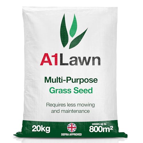 A1 Lawn, Multi-Purpose Grass Seed - Fast Growing, Hard-Wearing Lawn, DEFRA Approved, 20kg option