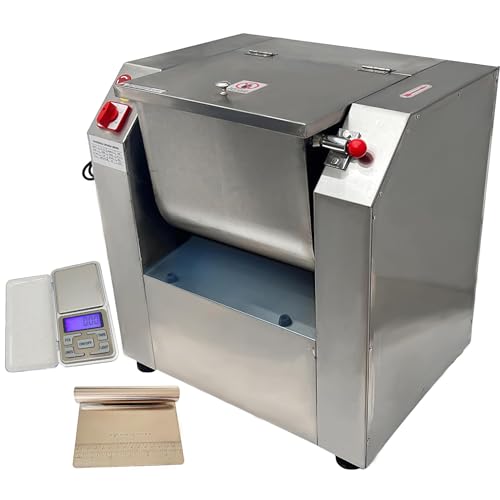 HQHAOTWU Dough Mixer Electric Food Mixer Commercial Dough Blender Machine Stainless Steel Dough Mixing Machine With Kneading Capacity of 33.1 lbs Flour Mixing Machine 110V with Dough Knife