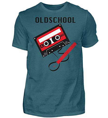T-shirt pour homme Oldschool Tape bleu medium anti-déformation