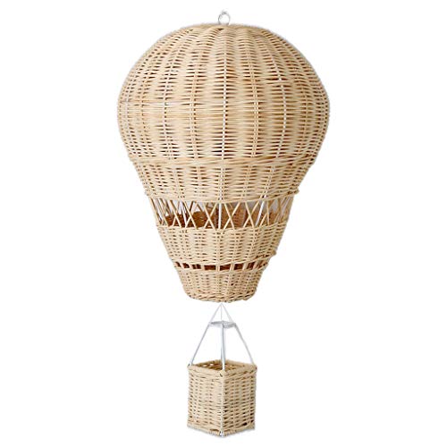 Image of xiuersty Rattan Hot Air Balloon Wall Decor Woven Wall Hanging Hot Air Balloon for Kids Room Art Photography Apartment Dorm Room Backdrop Pendant Decoration