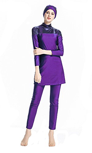 Maillot de bain musulman femme modeste swimsuit islamique violet XL 40-42