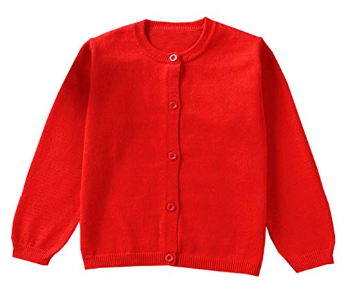 Baby Girls Cotton Cardigans Long Sleeve Crewneck Cardigan Sweater Little Girl Button Sweaters Uniform