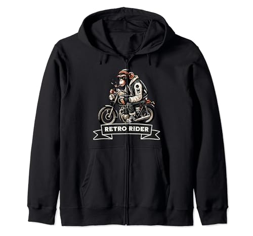 Retro Rider Classic Motorcycle Tee Sudadera con Capucha