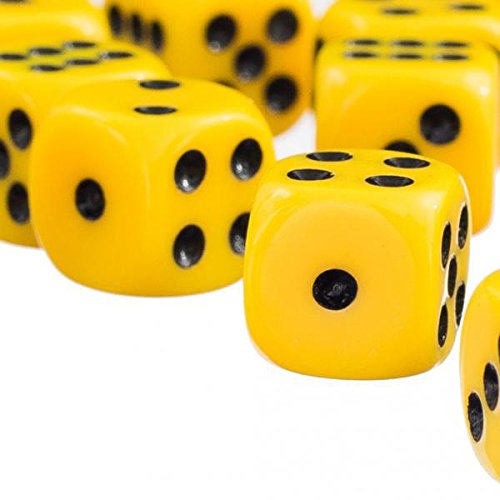 ATORSE Toy 50 x 12mm Opaque Six Sided Spot Dice Games D6 D&D RPG Yellow-Toys & Hobbies-Games-Board & Traditional Games-Contemporary Manufacture-image-40