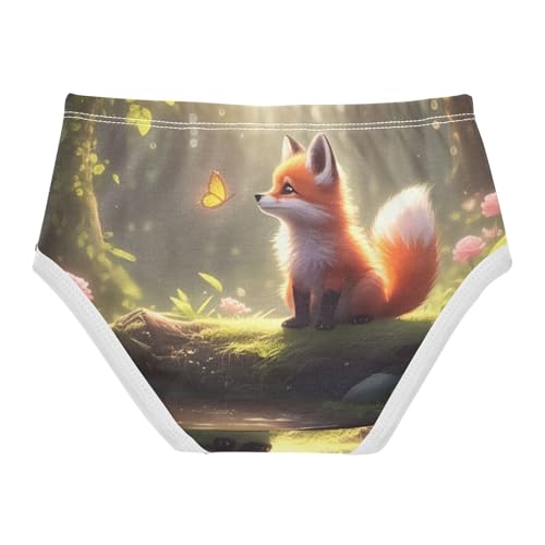Funny Toddler Girls Underwear 2t Cotton Little Girl Panties Cute Red Fox Flower Forest Briefs Kids Undies2