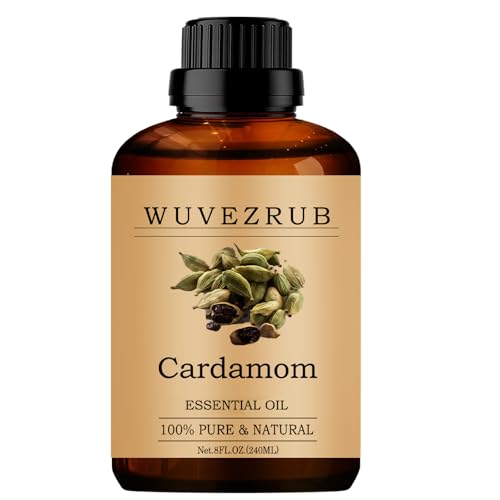 Wuvezrub Cardamom Essential Oil 240ml for Diffuser, DIY & Home Spa
