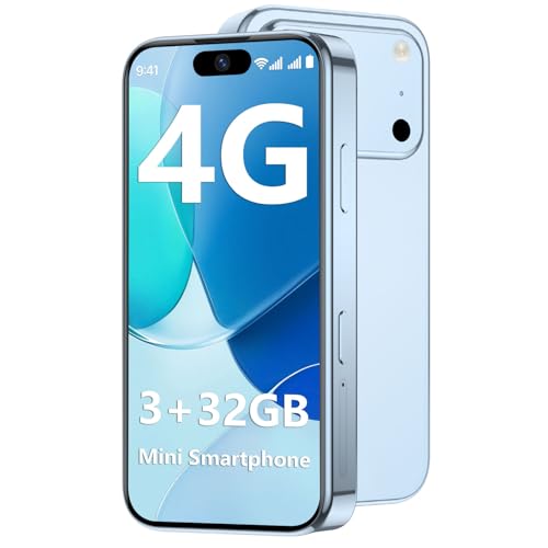 BLKE AIR Mini Phone 4G Unlocked 3+32GB Mini Smartphone with 3.7'' HD Touch Screen 2000mAh Battery Compact Backup World's Smallest Phone for Kids & Students GPS Dual SIM Face ID Blue