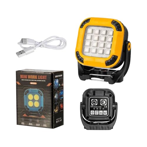 Fangfhai Lámpara de Trabajo Recargable Magnética,Luz LED De Trabajo Alto Brillo - Iluminación Portátil Para Seguridad Viaje Reparación Coche Acampada