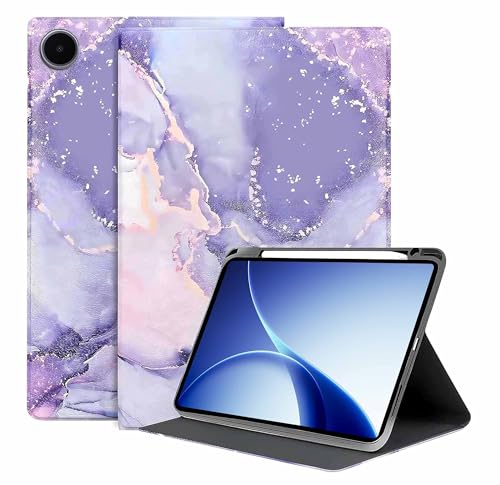 Image of ProElite Book Case Cover for Oppo Pad 5 12.1 inch,Smart flip case Book Cover for Oppo Pad 5 12.1 inch Tablet with Pen Holder, Marble Purple