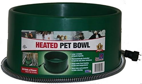 FI Farm Innovators 4-Pack P-60 1.5 Gallon Thermostatic Heated Cat Bowls with Anti-Chew Cord Protector