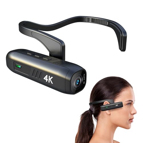 VBESTLIFE 4Kヘッドマウントビデオカメラ、ウルトラHD 4K 60FPS 42MPビデオカメラVlogハンズフリーウェアラブルカム、2軸スタビライザー、WiFiアプリ、オートフォーカス