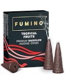 Fumino Rückfluss Backflow Räucherkegel mit frischem Duft Tropische Früchte – 1 Box...