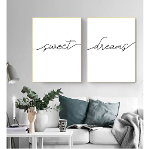 Citations Doux Rêves affiche sur toile minimaliste pour envelopper de douceur la chambre de bébé