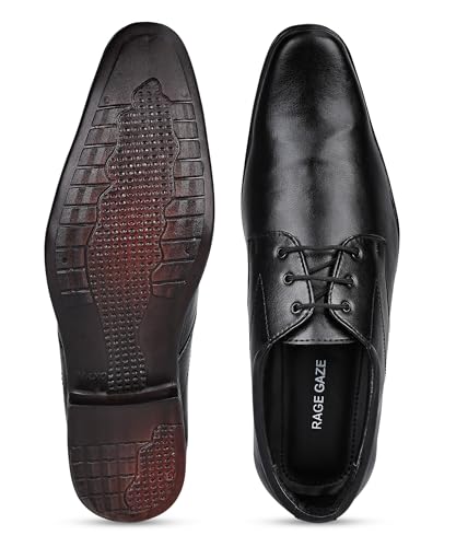 Image of Men's Synthetic Leather Black Formal Stylish Shoes