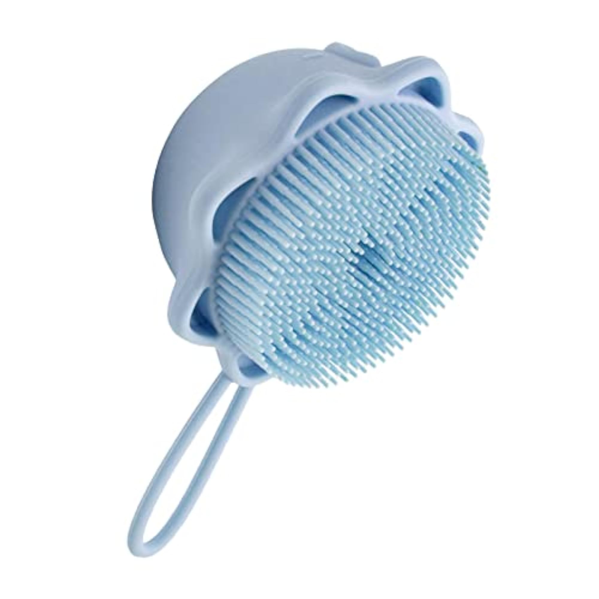 Silicone Bath Brush with Soap Dispenser, Light Blue