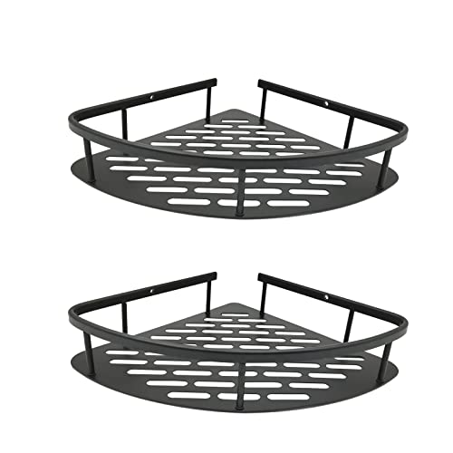Duschablage Ecke Duschregal Ohne Bohren Schwarz Regal Badezimmer Aluminium Bathroom Shelf Duschkorb Duschregal Hängend für Badezimmer Organizer Cover