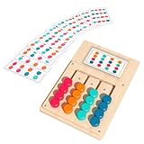 Juego de Clasificación de Colores de Madera, Juguete Montessori Rompecabezas con 12 Tarjetas de 3 4 5 6 Años Niños y Niñas, Colores Puzle Deslizante, Juegos de Memoria de Color para Adultos Pacientes