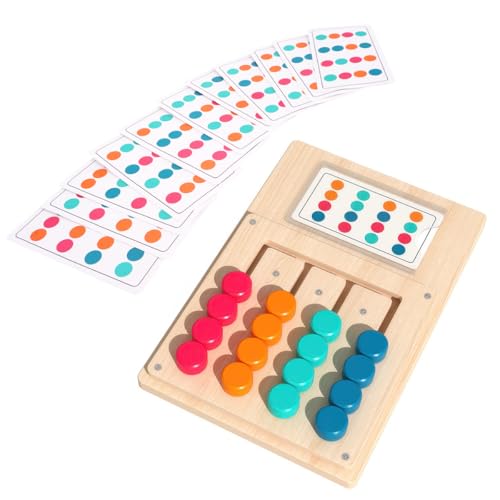 Juego de Clasificación de Colores de Madera, Juguete Montessori Rompecabezas con 12 Tarjetas de 3 4 5 6 Años Niños y Niñas, Colores Puzle Deslizante, Juegos de Memoria de Color para Adultos Pacientes