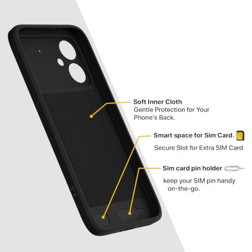 Image of Outlouders Back Cover for Poco M8 Power 5G | Soft Matte Silicone | Slim Fit | Magnetic-Safe Logo Design (Magnetic-Safe Not Compatible) | Shockproof | Camera Protection Bumper Case (Black)
